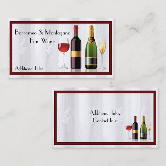 Fine Wine White Visitekaartje (Voorkant / Achterkant)
