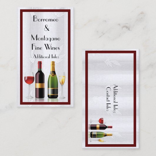 Fine Wine White Visitekaartje 2 (Voorkant / Achterkant)