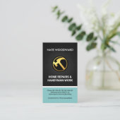 Fine Wood Grain Creative Hammer Icon Handyman Visitekaartje (Staand voorkant)