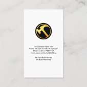 Fine Wood Grain Creative Hammer Icon Handyman Visitekaartje (Achterkant)