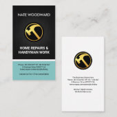 Fine Wood Grain Creative Hammer Icon Handyman Visitekaartje (Voorkant / Achterkant)