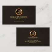 Fine Wood Grain Gold Chef Caterer Visitekaartje (Voorkant / Achterkant)