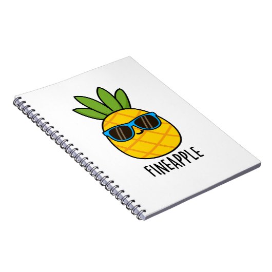 Fineapple Funny Cool Pineapple Pun Notitieboek (Rechterzijde)