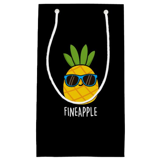Fineapple Funny Pineapple Pun Dark BG Klein Cadeauzakje (Voorkant)