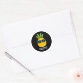 Fineapple Funny Pineapple Pun Dark BG Ronde Sticker (Envelop)