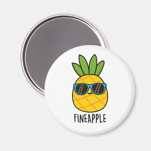 Fineapple Grappige Ananas Pun Magneet (Voorkant / Achterkant)