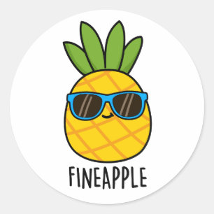 Fineapple Grappige Ananas Pun Ronde Sticker