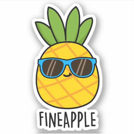 Fineapple Grappige Ananas Pun Sticker (Voorkant)