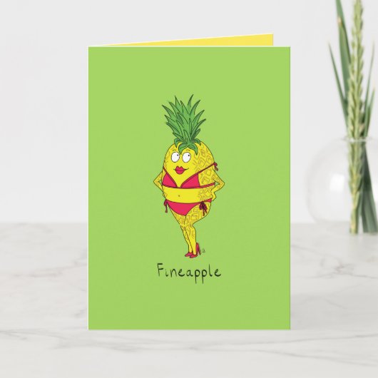 Fineapple - het Grappige Wenskaart van de Bikini Kaart (Voorkant)