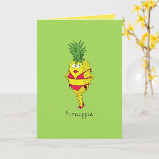 Fineapple - het Grappige Wenskaart van de Bikini Kaart (Gele Bloem)