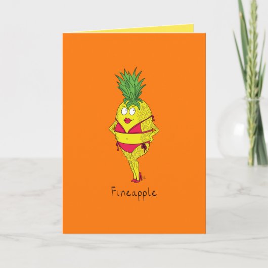 Fineapple - het Grappige Wenskaart van de Bikini Kaart (Voorkant)
