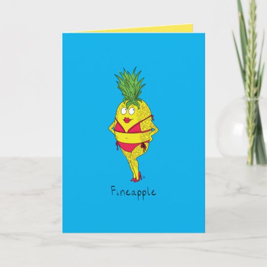 Fineapple - het Grappige Wenskaart van de Bikini Kaart (Voorkant)