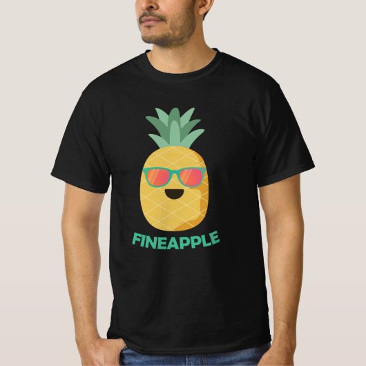 Fineapple Pineapple Funny Pun Summer Fruit T-shirt (Voorkant)