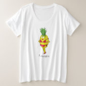 Fineapple Pineapple Pin-Up Dames Plus T-shirt (Design voorkant)