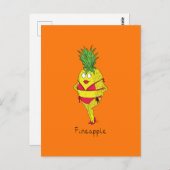 Fineapple Pineapple Pin-Up Girl Briefkaart (Voorkant / Achterkant)