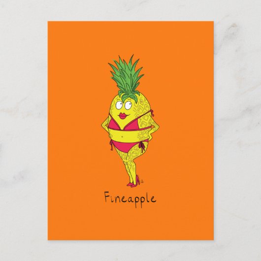 Fineapple Pineapple Pin-Up Girl Briefkaart (Voorkant)