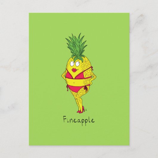 Fineapple Pineapple Pin-Up Girl Briefkaart (Voorkant)