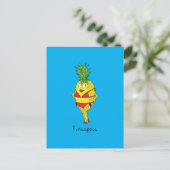 Fineapple Pineapple Pin-Up Girl Briefkaart (Staand voorkant)