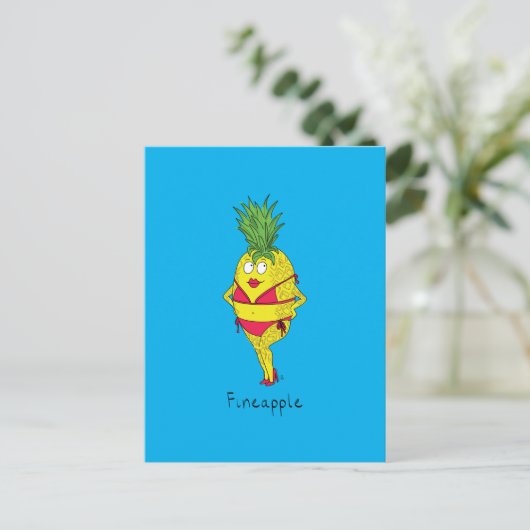 Fineapple Pineapple Pin-Up Girl Briefkaart (Staand voorkant)
