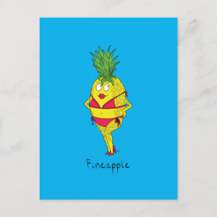 Fineapple Pineapple Pin-Up Girl Briefkaart