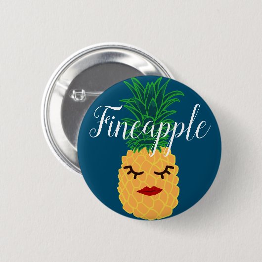 Fineapple Pineapple Ronde Button 5,7 Cm (Voorkant /achterkant)