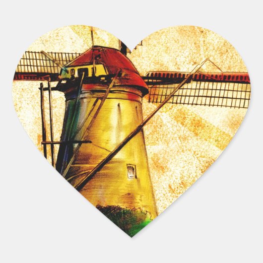 fineart F021 Windmolen Hart Sticker (Voorkant)
