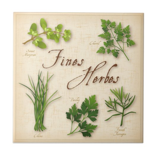 Fines Herbes Ceramic Tile Tegeltje (Voorkant)