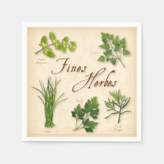 Fines Herbes Paper Napkins Servet (Voorkant)