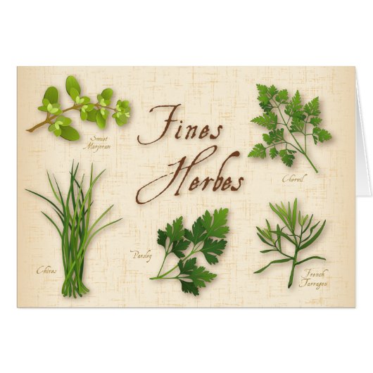 Fines Herbs Recipe Wenskaart (Voorkant Horizontaal)