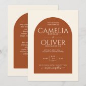 Finest Arch Terracotta MONOCHROME Weddenschap Kaart (Voorkant / Achterkant)