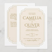 Finest Beige Cream Gold MONOCHROME Weddenschap Kaart (Voorkant / Achterkant)