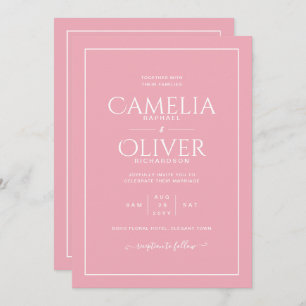 Finest Blush Pink MONOCHROME Weddenschap Kaart