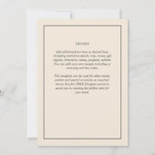 Finest Light Beige Cream MONOCHROME Weddenschap Kaart (Achterkant)