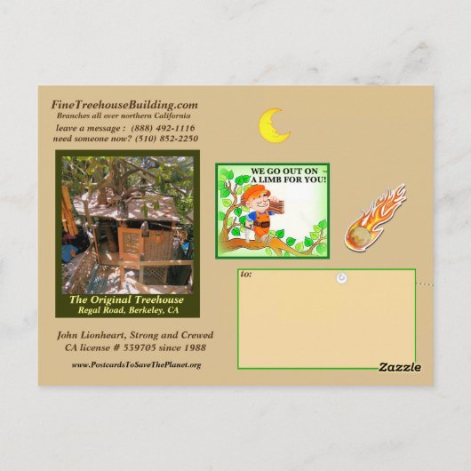 FineTreehouseBuilding Regal Road desk - Briefkaart (Achterkant)