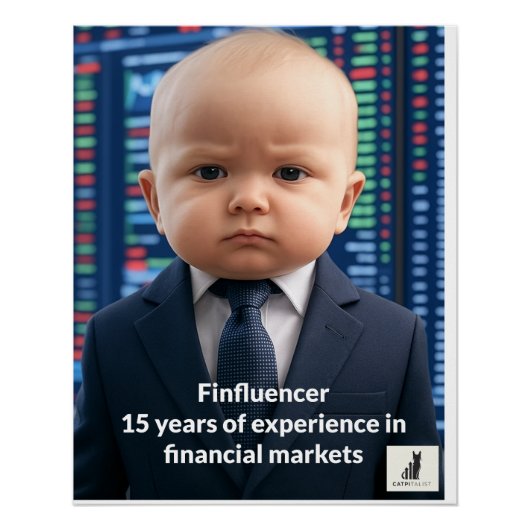 Finfluencer Baby - 15 jaar financiële wijsheid Perfect Poster (Voorkant)