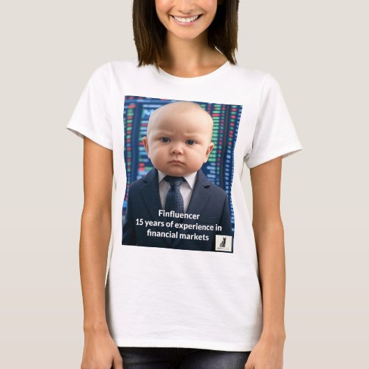 Finfluencer Baby - 15 jaar financiële wijsheid T-shirt (Voorkant)