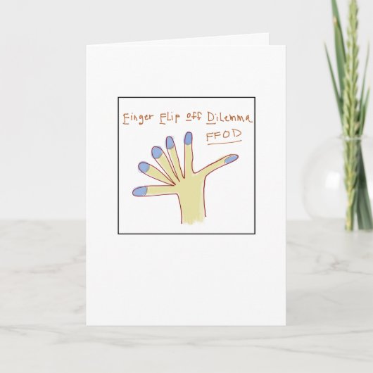 Finger Flip Dilemma Greeting Card Kaart (Voorkant)