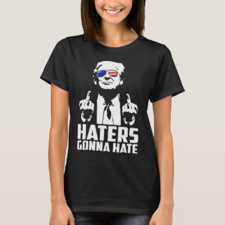 Finger Funny Haters gaan President Donald TR haten T-shirt