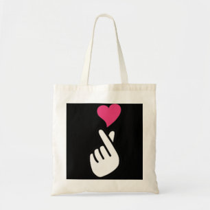 Finger Heart Korean Hand Symbol KPOP Love Sarangha Tote Bag