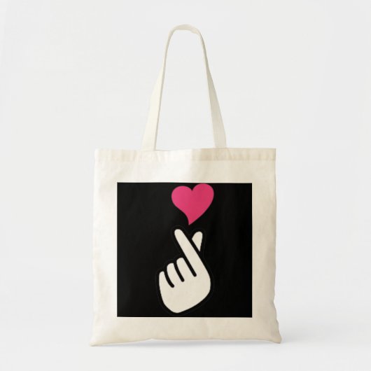 Finger Heart Korean Hand Symbol KPOP Love Sarangha Tote Bag (Voorkant)