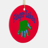 Finger Lake Cartoon Keramisch Ornament (Rechts)