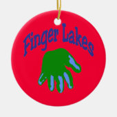 Finger Lake Cartoon Keramisch Ornament (Voorkant)