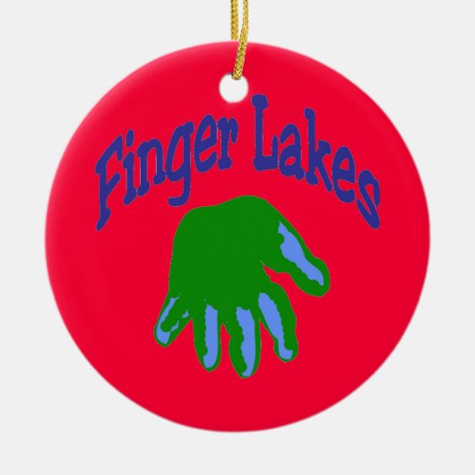 Finger Lake Cartoon Keramisch Ornament (Voorkant)