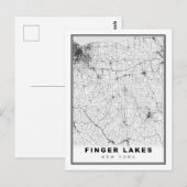 Finger Lakes Map Briefkaart (Voorkant / Achterkant)