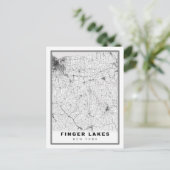 Finger Lakes Map Feestdagenkaart (Staand voorkant)