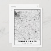 Finger Lakes Map Feestdagenkaart (Voorkant / Achterkant)