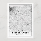 Finger Lakes Map Feestdagenkaart (Voorkant)