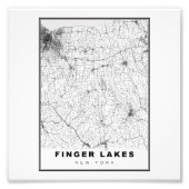 Finger Lakes Map Foto Afdruk (Voorkant)