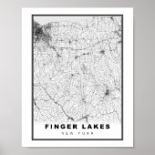 Finger Lakes Map Poster (Voorkant)