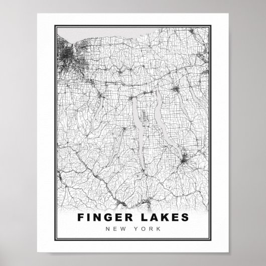 Finger Lakes Map Poster (Voorkant)